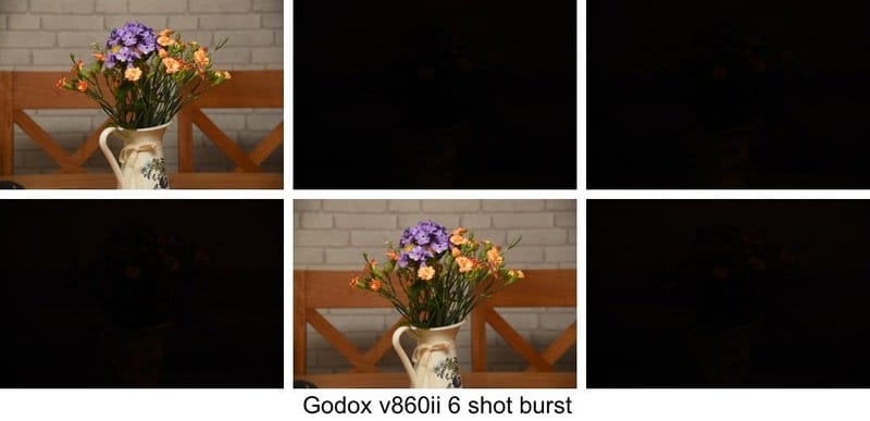 Results of Godox v860ii burst shots