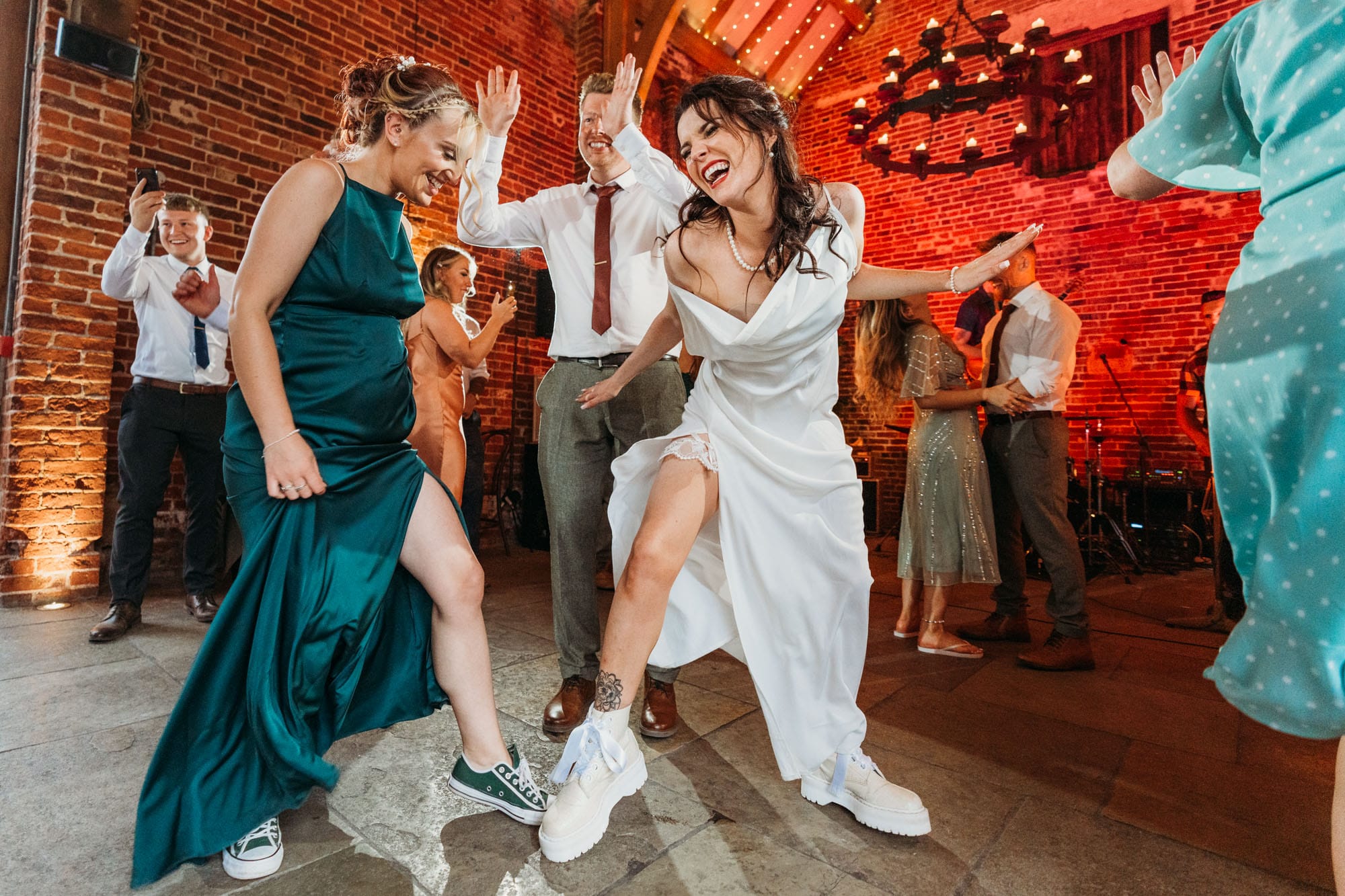 Bride dancing at Hazel Gap Barn
